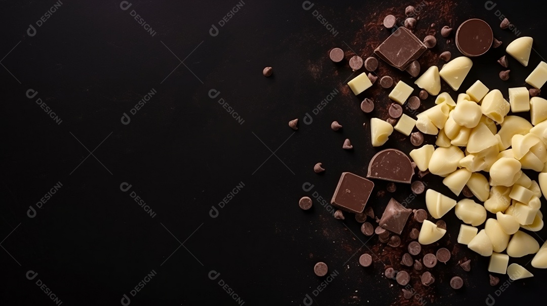 Barra de chocolate sobre fundo isolado