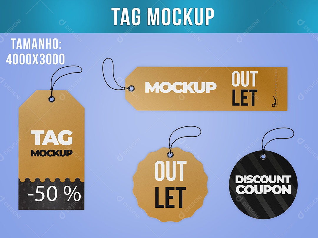 Etiqueta de Vendas Tag Mockup PSD