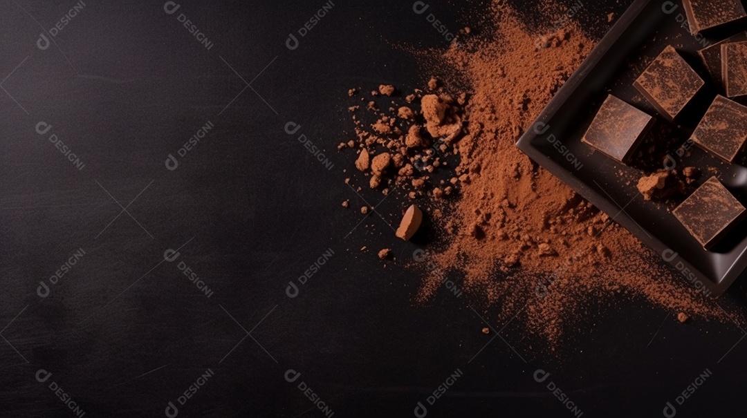 Barra de chocolate sobre fundo isolado