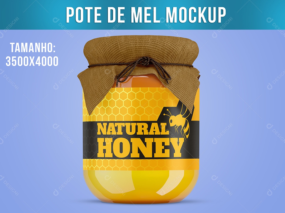 Pote de Mel Mockup Abelha PSD