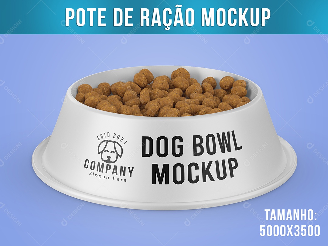 Pet Food Pot Mockup Dog Cat Bowl PSD