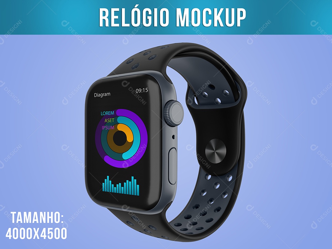 Smart Watch Mockup Relógio Fitness PSD