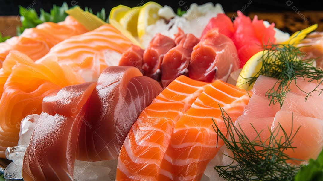 Prato de comida japonesa sushi