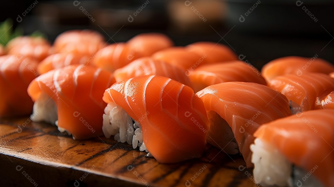 Prato de comida japonesa sushi