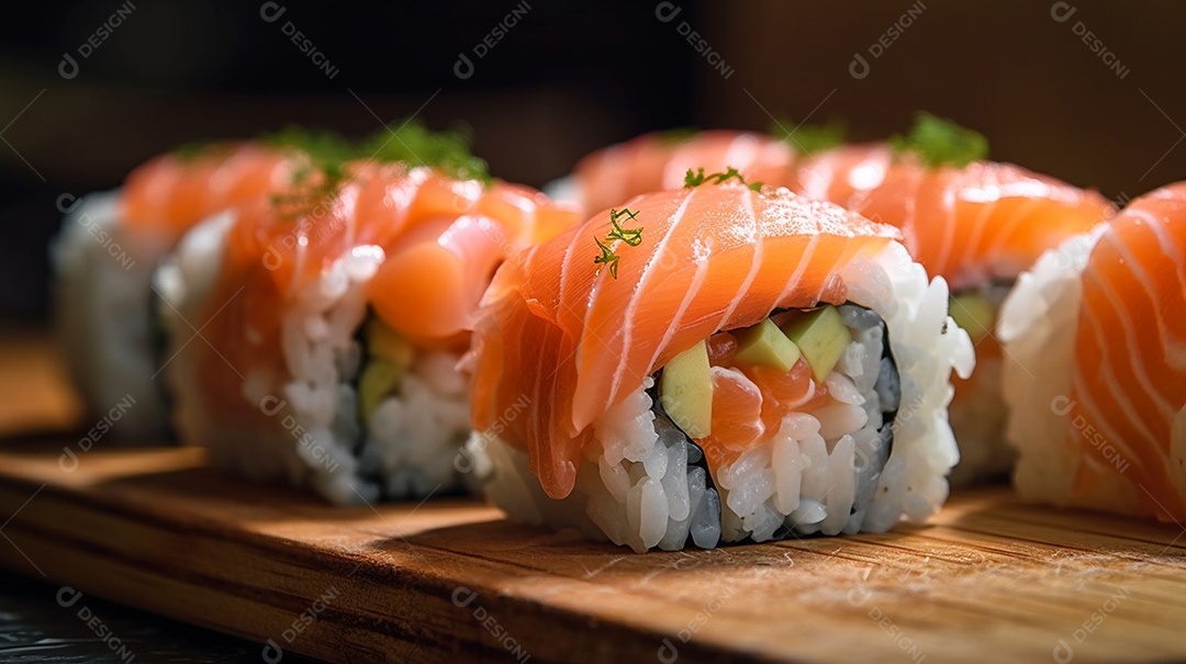 Prato de comida japonesa sushi