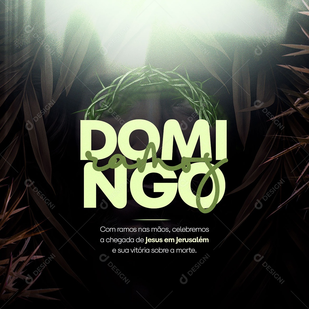 Com Ramos Nas Mãos Celebramos A Entrada Triunfal De Jesus Social Media PSD Editável