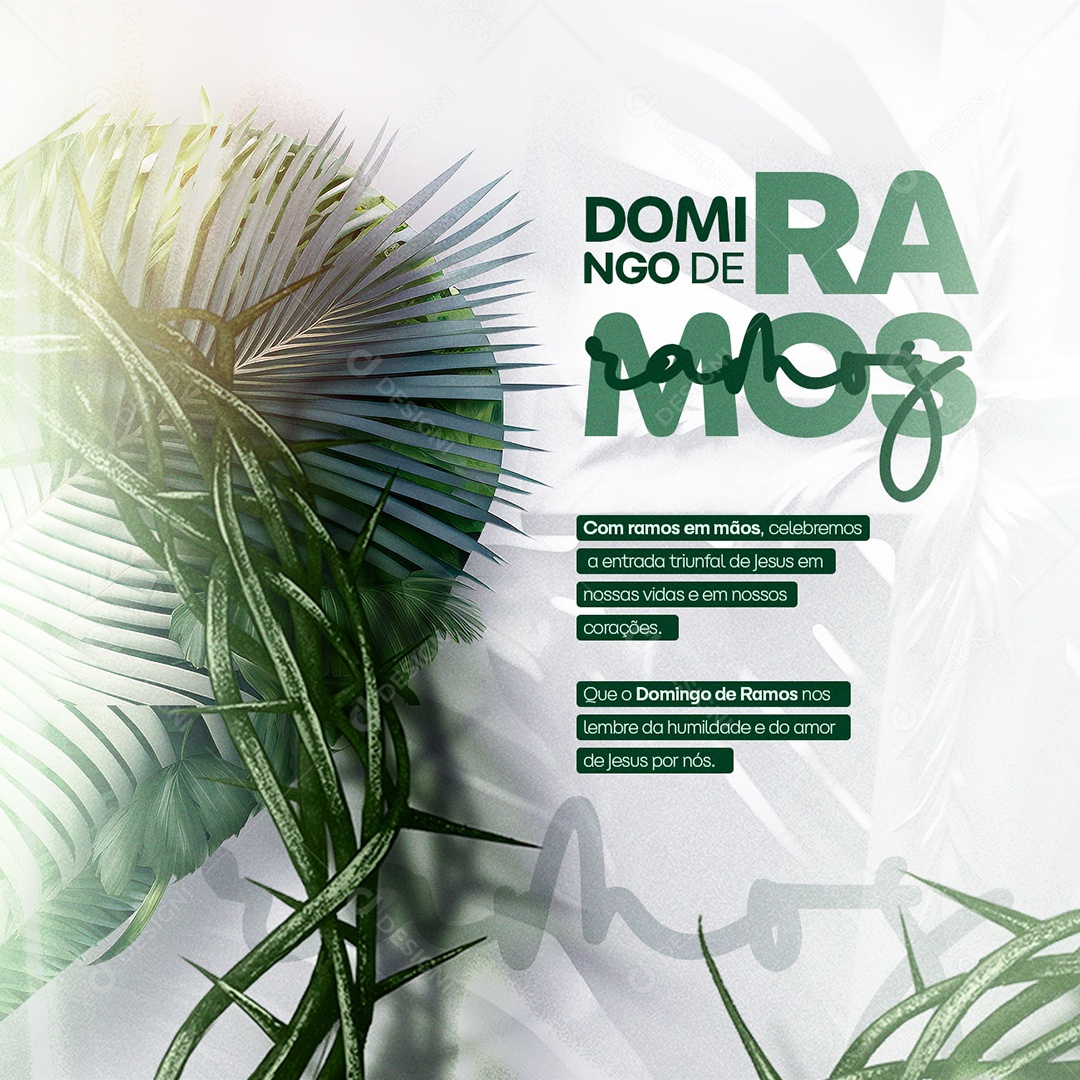 Com Ramos Em Mãos Celebramos A Entrada Triunfal De Jesus Social Media PSD Editável