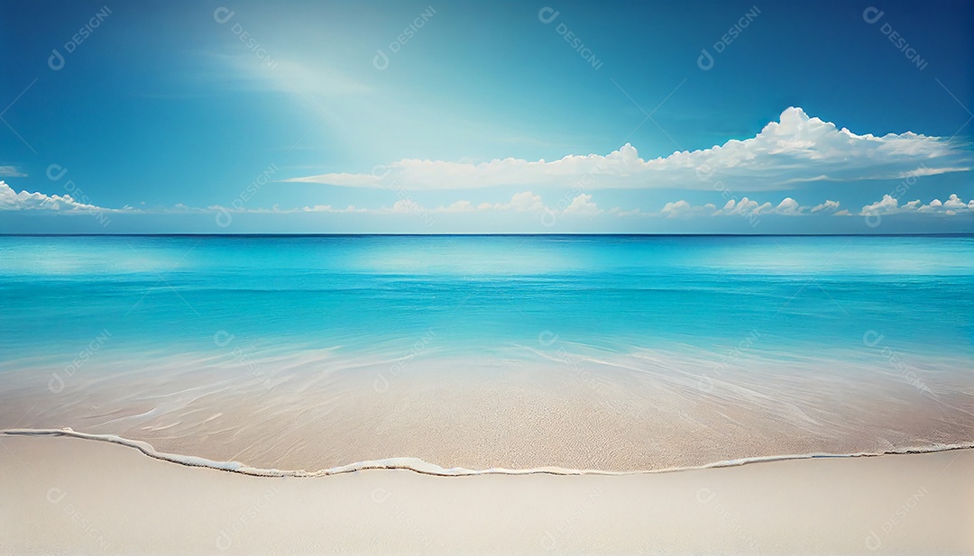 Linda paisagem ondas mar céu azul