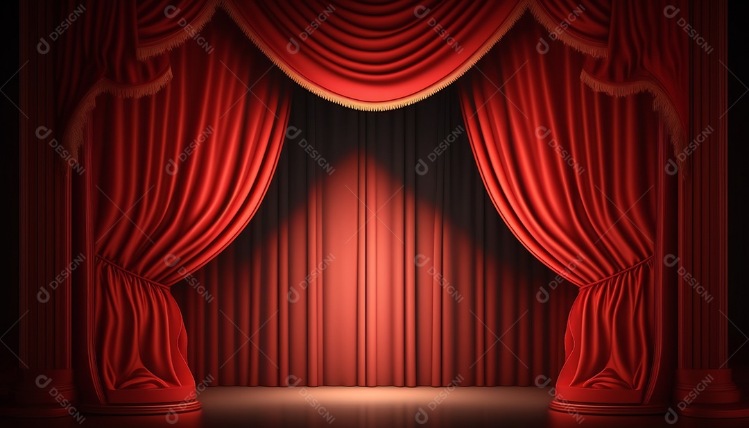 Palco Teatro Cortina Vermelha