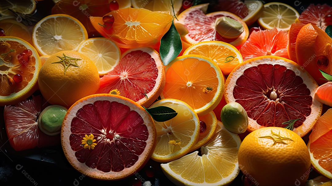 Ilustração de salada de frutas tropicais