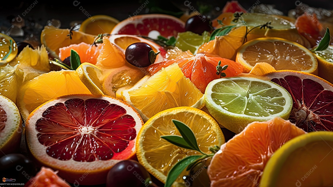 Ilustração de salada de frutas tropicais