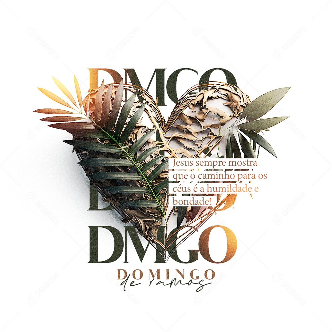 O Caminho Para Os Céus é a Humildade e Bondade Domingo de Ramos Social Media PSD Editável