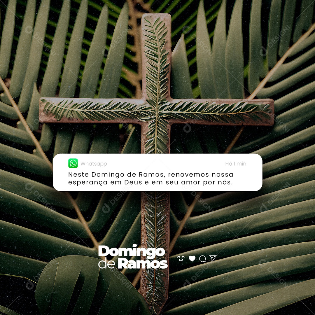 Neste Domingo de Ramos Renovemos Nossa Esperança Social Media PSD Editável