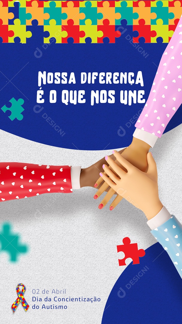Story Dia Mundial da Conscientização do Autismo 2 De Abril Social Media PSD Editável