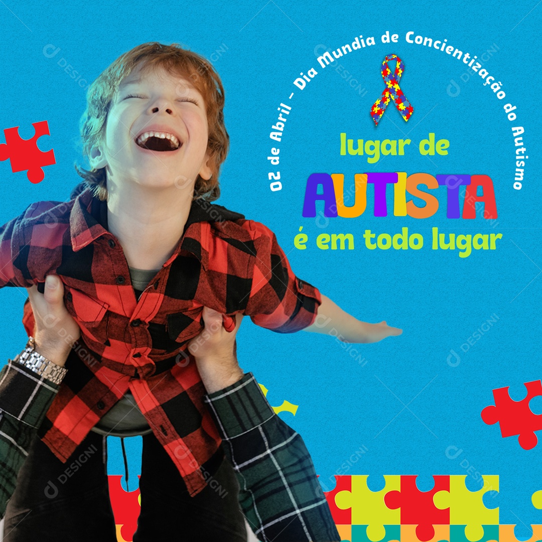 Dia Mundial da Conscientização do Autismo 2 De Abril Social Media PSD Editável