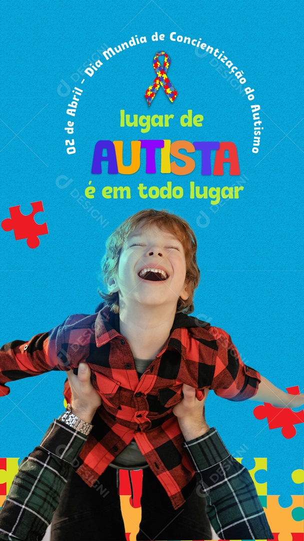 Story Dia Mundial da Conscientização do Autismo 2 De Abril Social Media PSD Editável