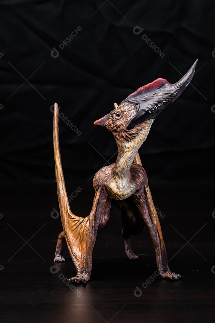 Dinossauro em fundo preto