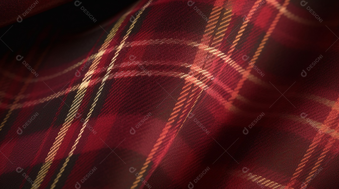 Tecido pano xadrez sobre fundo isolado