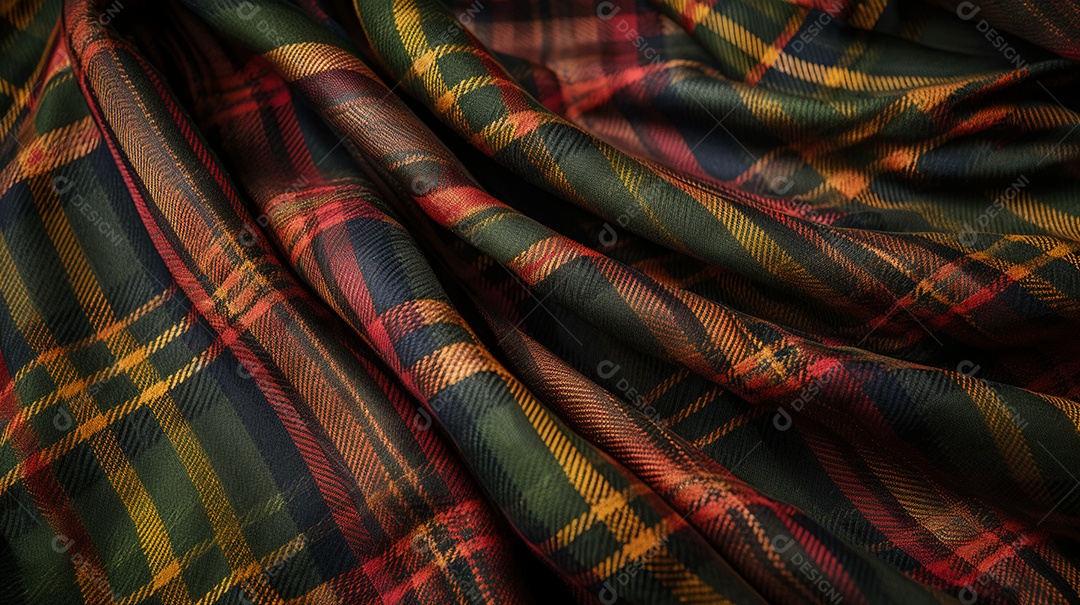 Tecido pano xadrez sobre fundo isolado