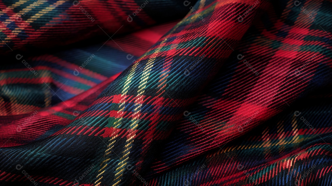 Tecido pano xadrez sobre fundo isolado