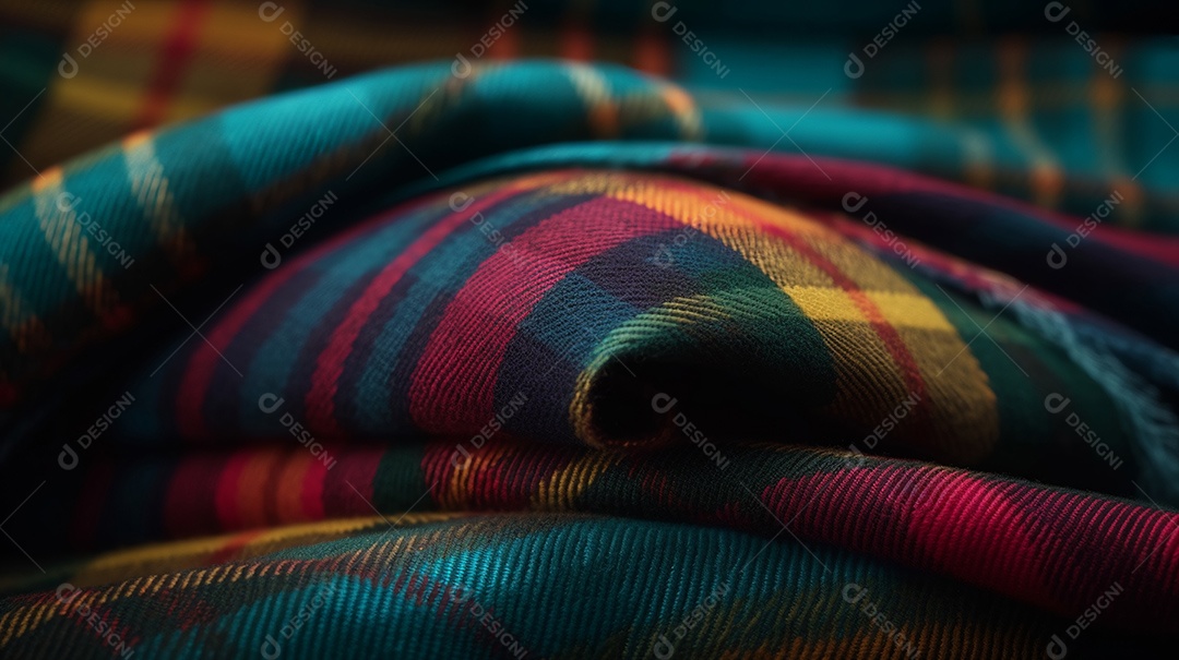 Tecido pano xadrez sobre fundo isolado