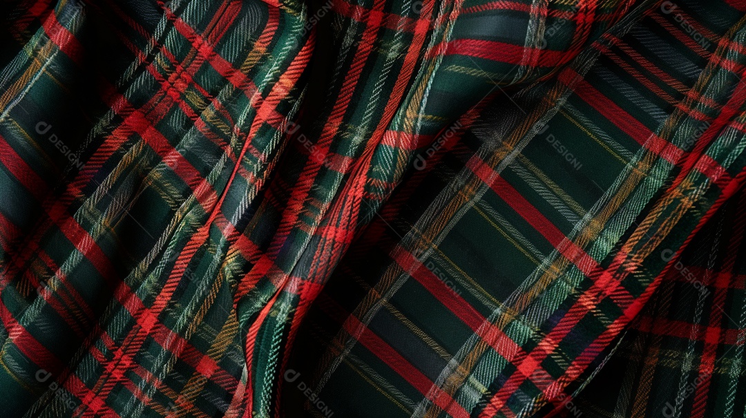 Tecido pano xadrez sobre fundo isolado