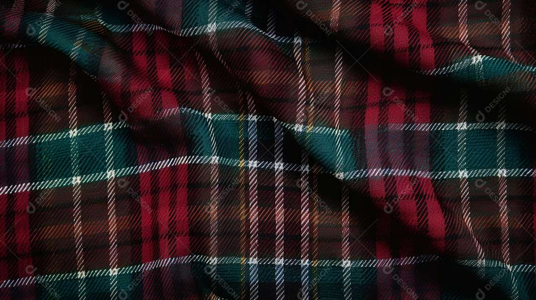 Tecido pano xadrez sobre fundo isolado