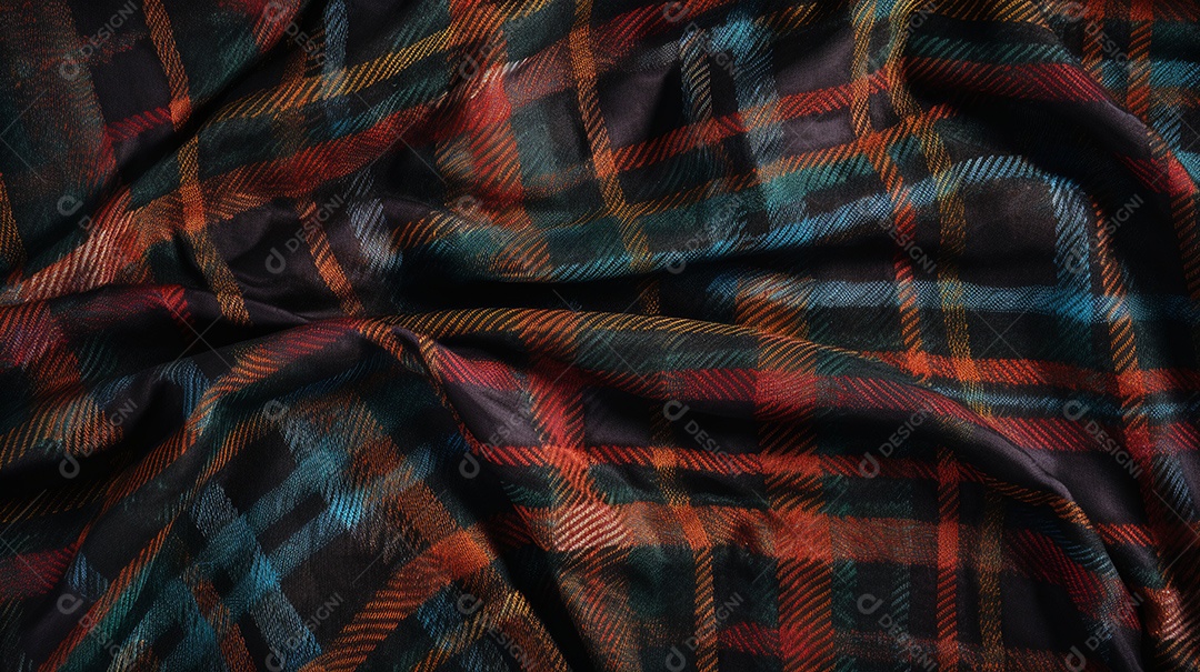 Tecido pano xadrez sobre fundo isolado