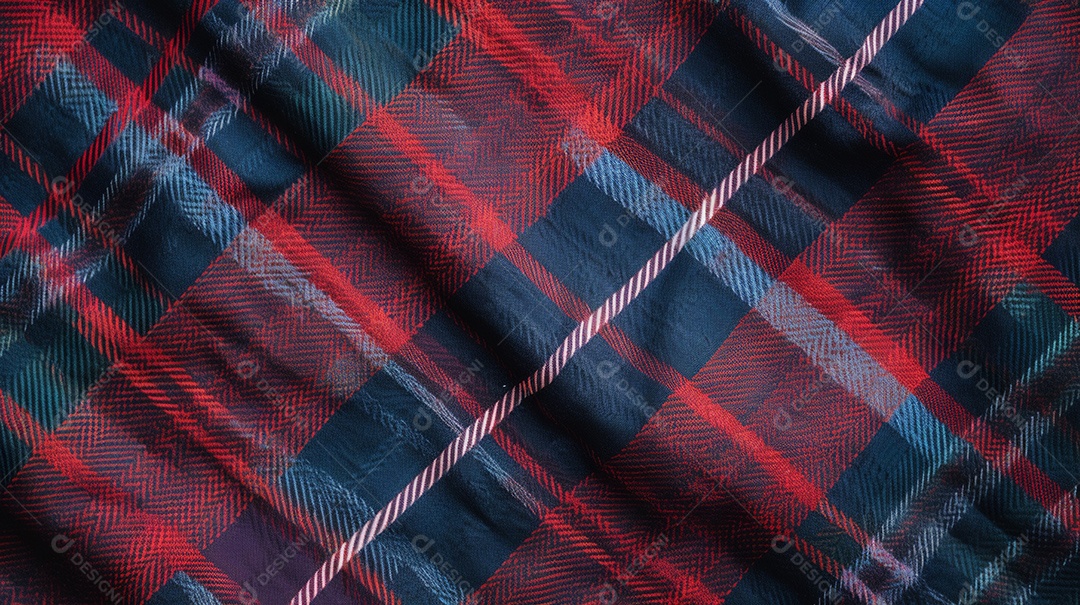 Tecido pano xadrez sobre fundo isolado