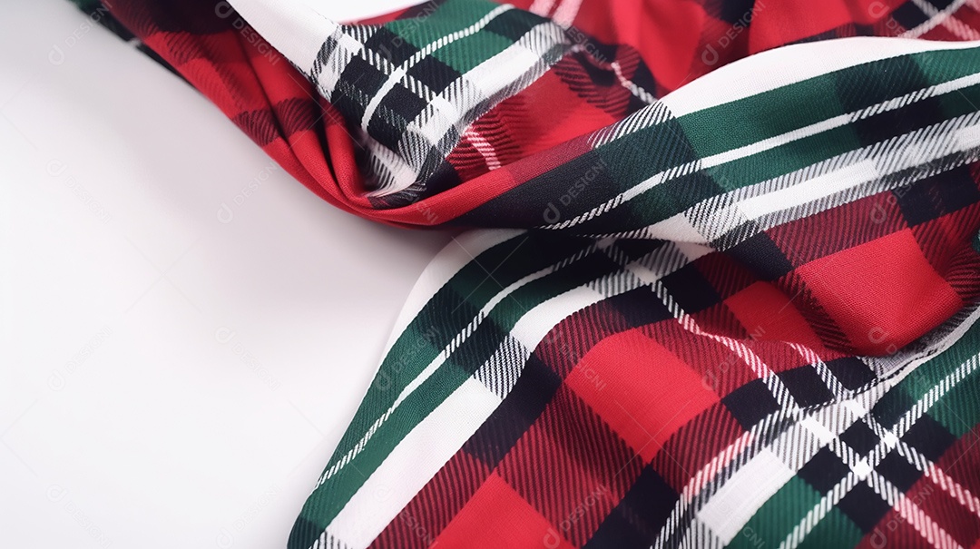 Tecido pano xadrez sobre fundo isolado