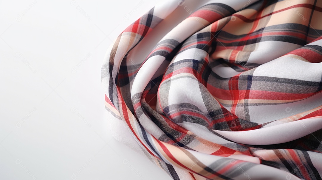 Tecido pano xadrez sobre fundo isolado