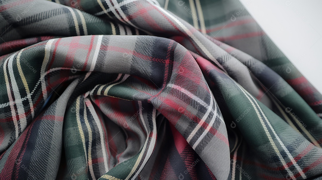 Tecido pano xadrez sobre fundo isolado