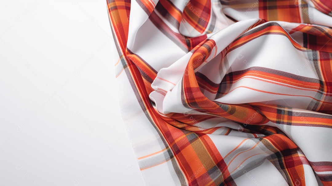 Tecido pano xadrez sobre fundo isolado