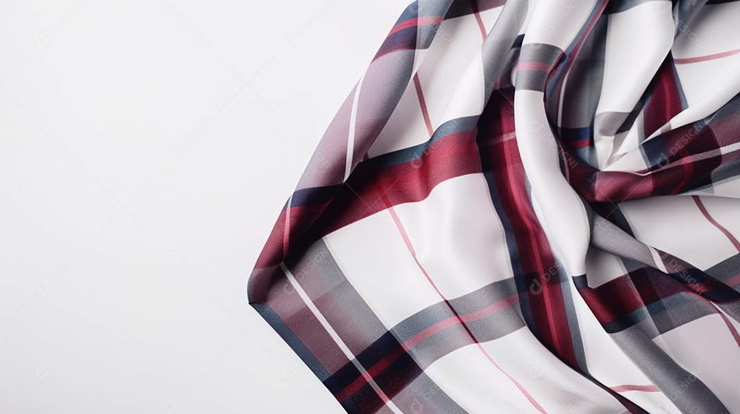 Tecido pano xadrez sobre fundo isolado