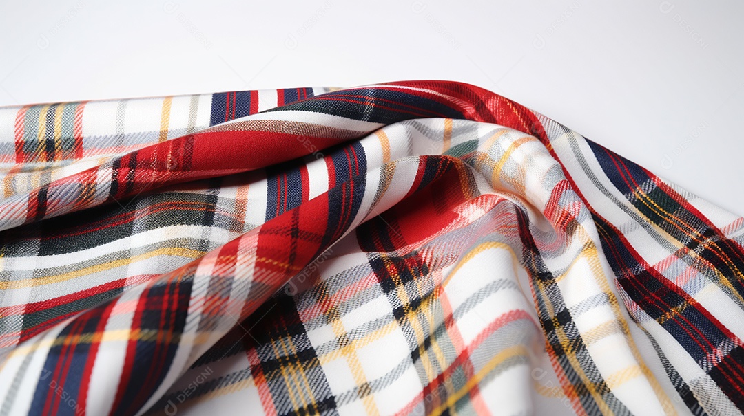 Tecido pano xadrez sobre fundo isolado