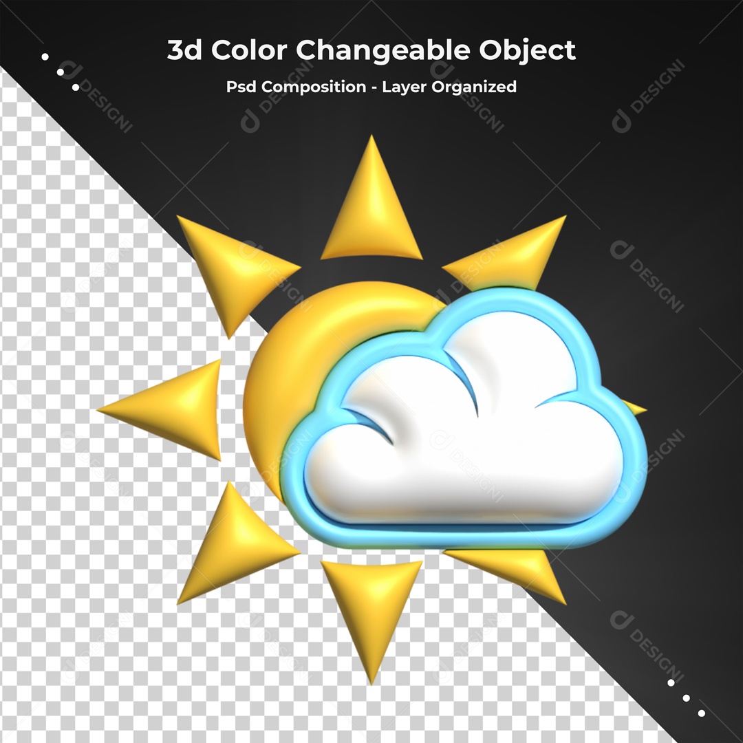 Elemento De Nuvem Tampando Metade Do Sol Para Composição PSD