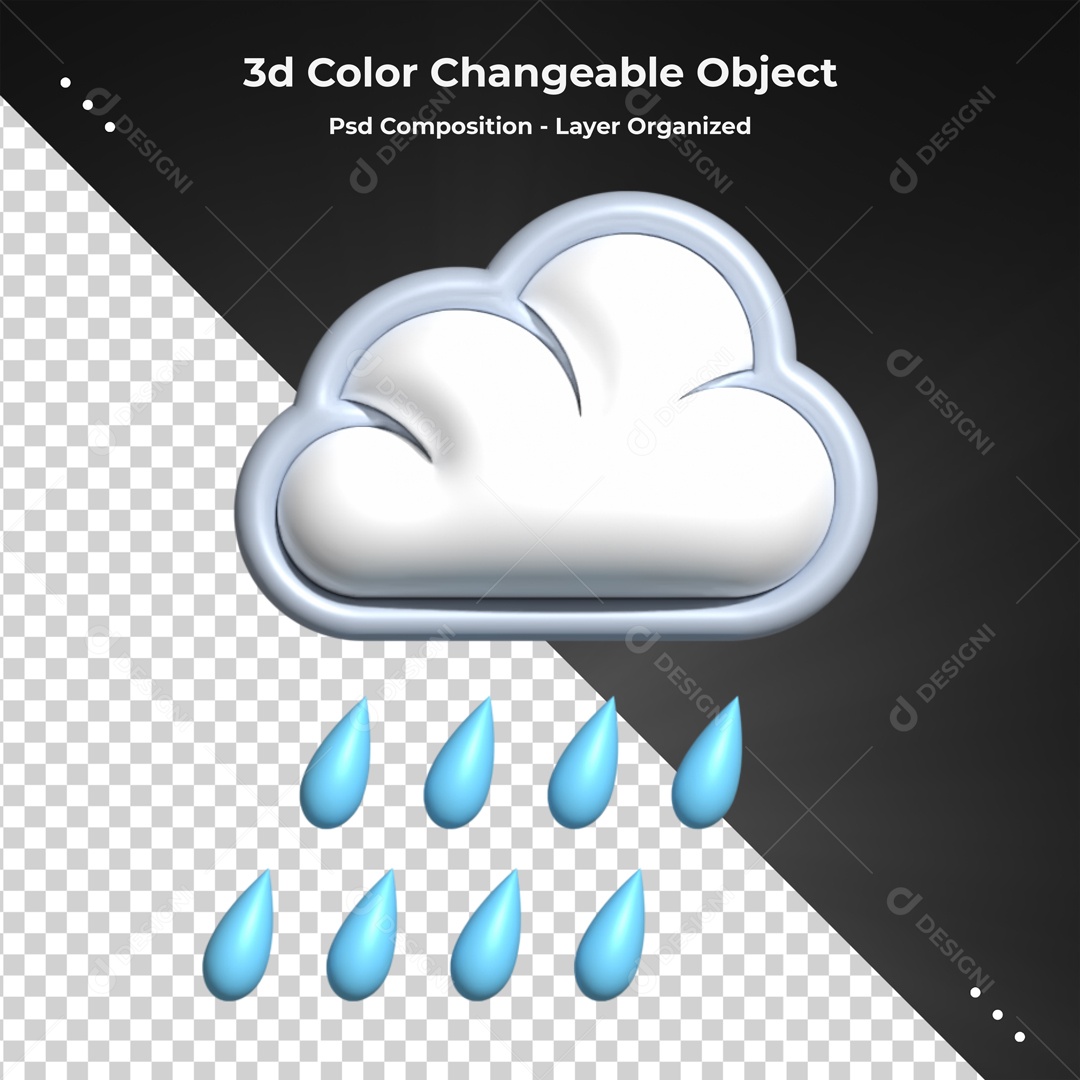 Elemento De Nuvem Chuva Para Composição PSD
