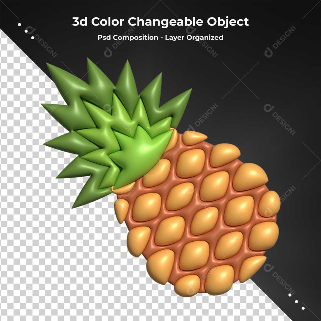 Pineapple Fruit Element For PSD Composition