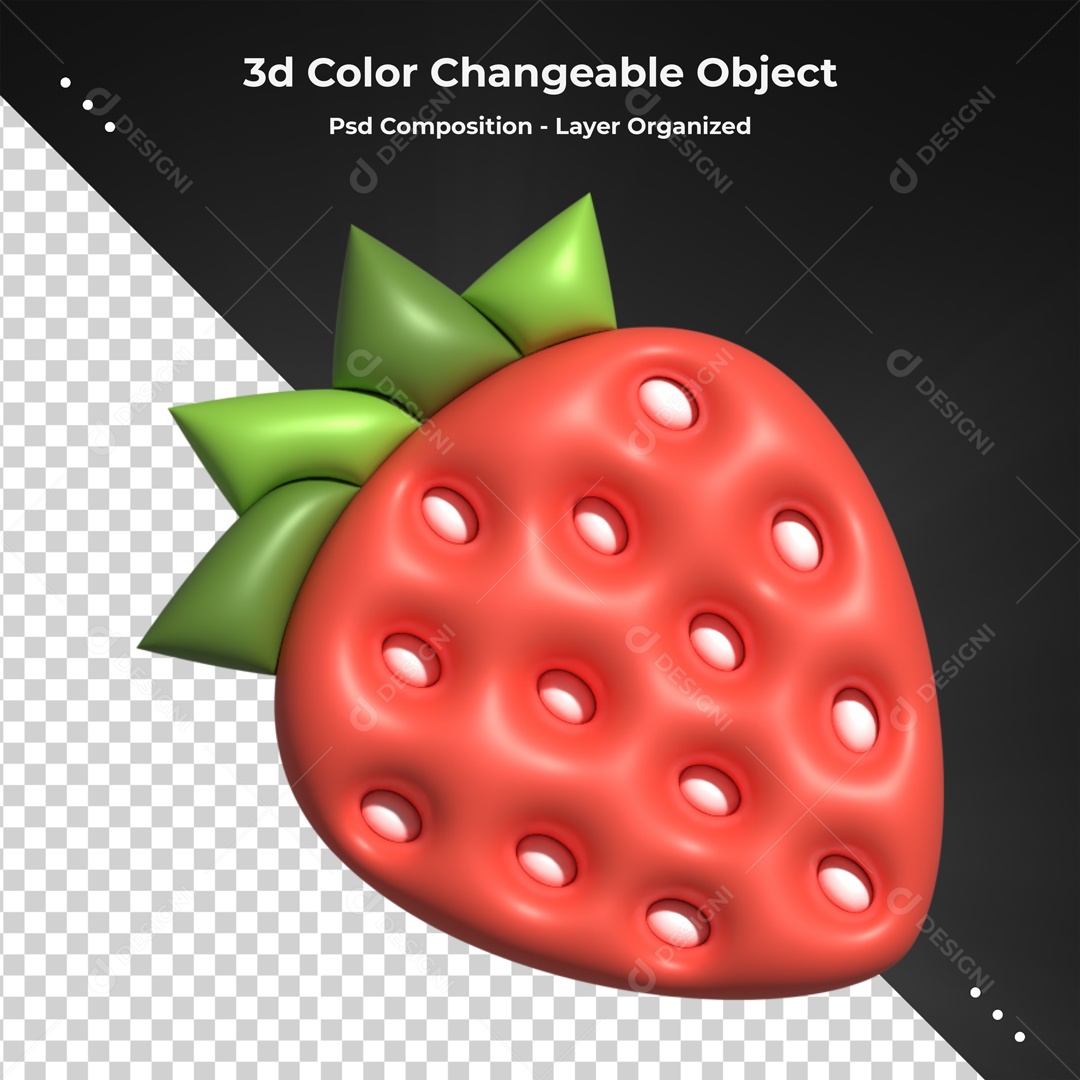 Elemento De Fruta Morango Para Composição PSD