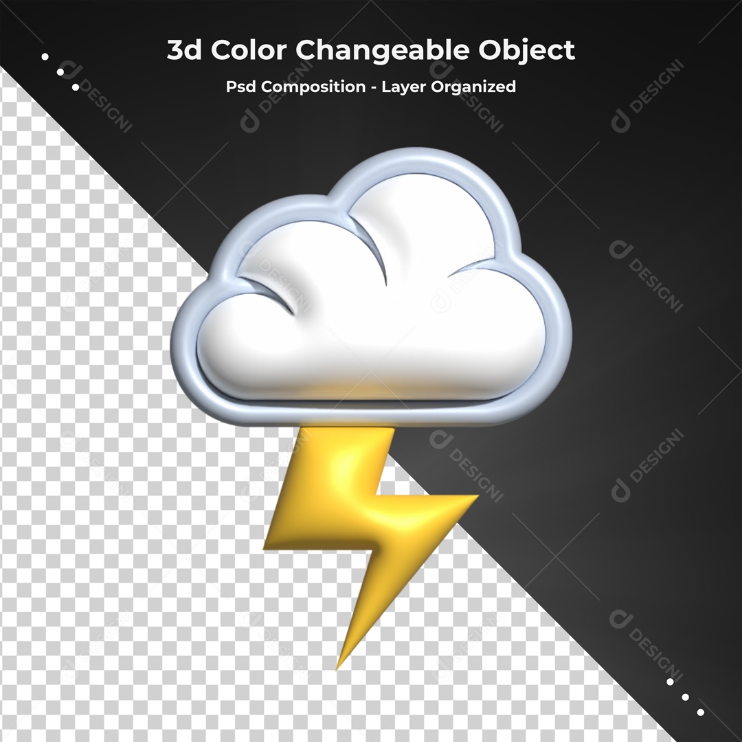 Elemento De Nuvem Raio Para Composição PSD