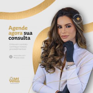 DIREITOS AUTORAIS Campanha Clínica de Estética Agende Agora Agora Sua Consulta Social Media PSD Editável
