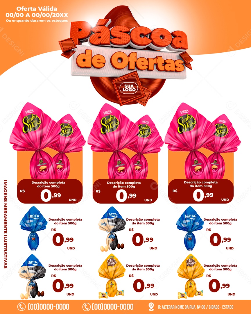 Encarte De Páscoa De Ofertas Supermercado Social Media PSD Editável