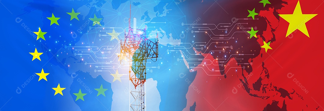Tecnologia chinesa 5g no conceito da UE