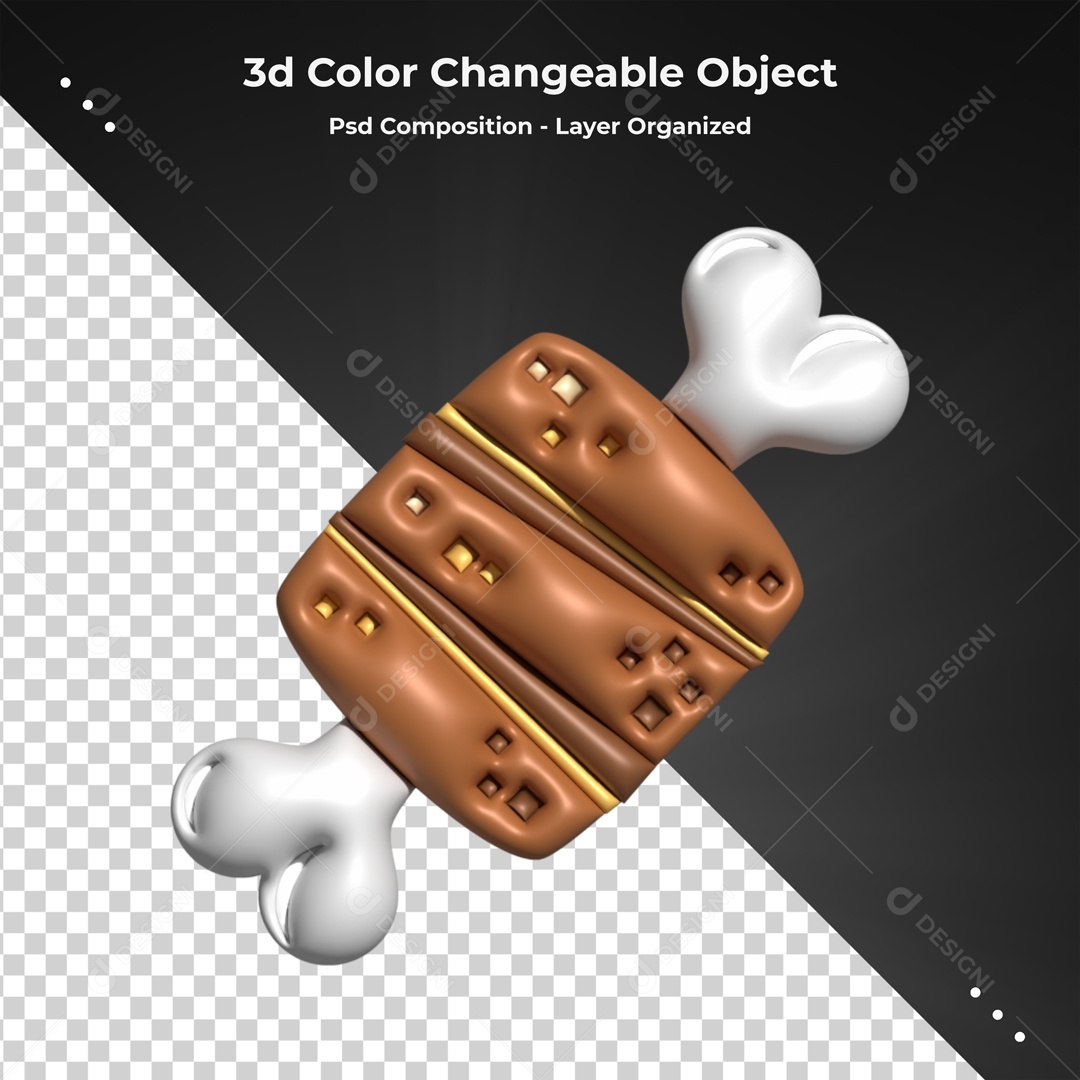 Elemento De Carne Com Osso Para Composição PSD