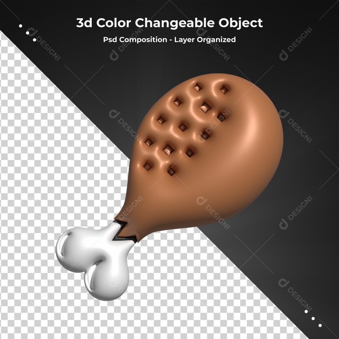 Elemento De Coxa De Frango Para Composição PSD