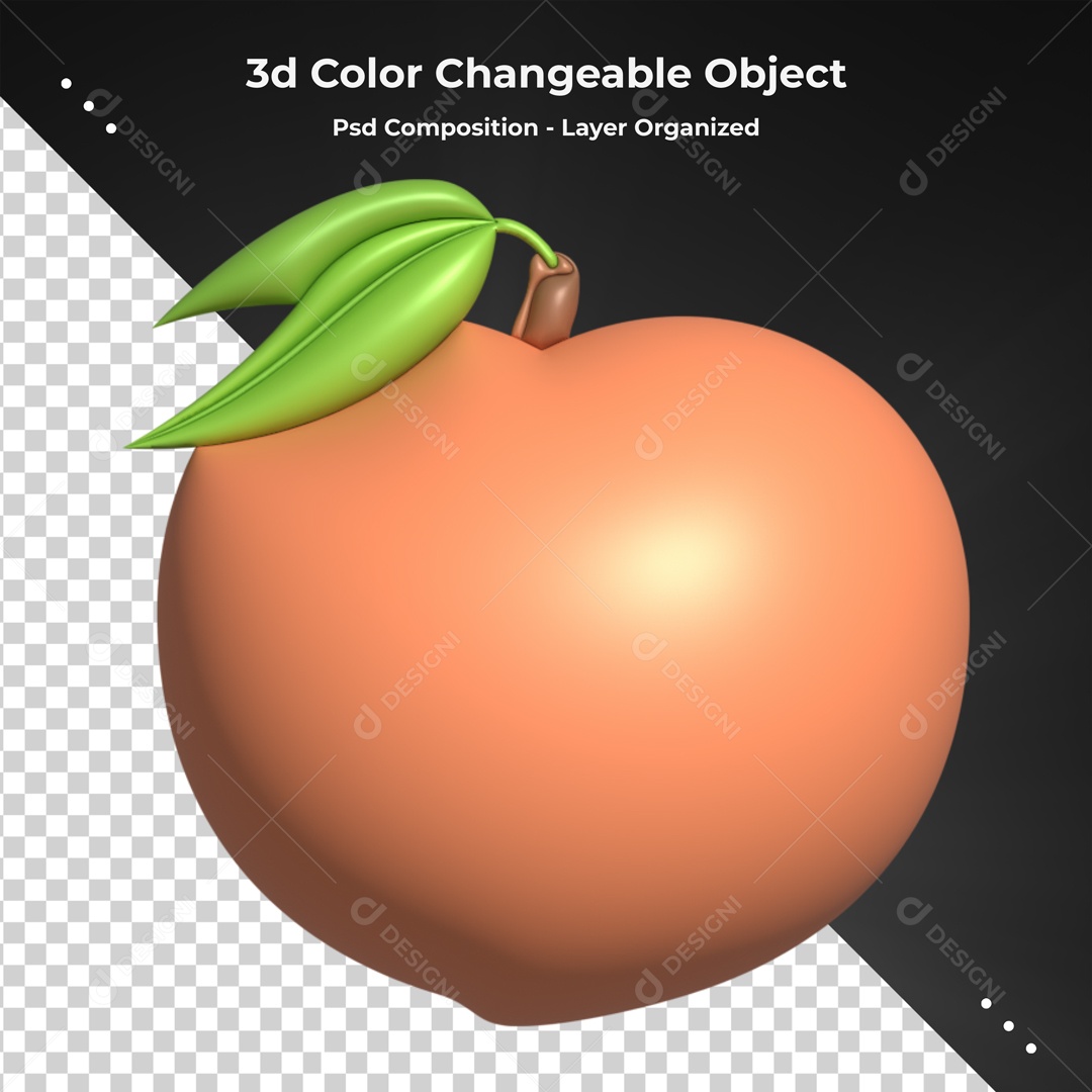 Elemento De Fruta Pêssego Para Composição PSD