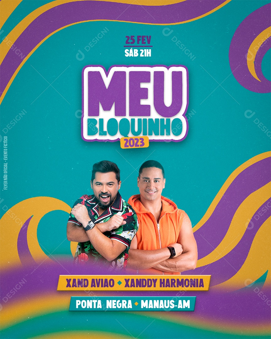 Meu Bloquinho 2023 Xand Avião e Xand Harmonia Flyer PSD Editável