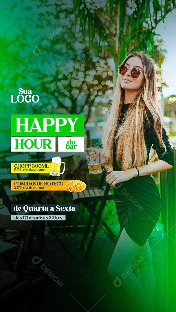 Social Media Happy Hour Distribuidora PSD Editável