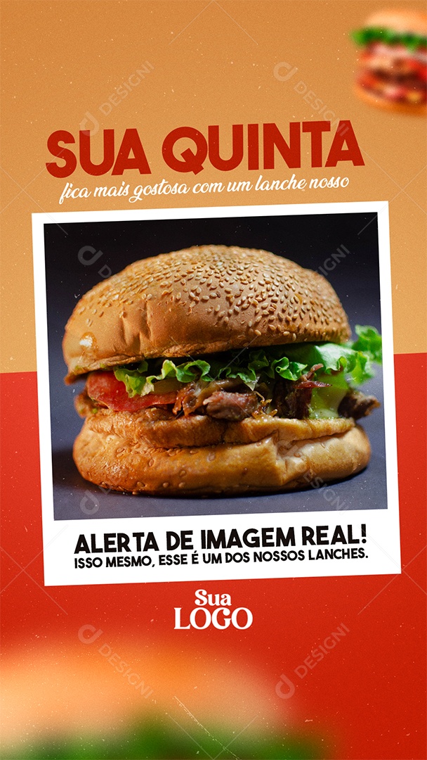 Social Media Hamburgueria Sua Quinta PSD Editável