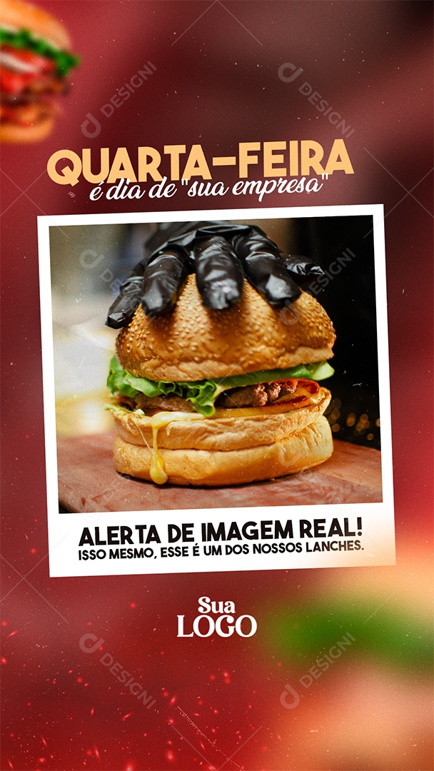 Social Media Dia de Sua Empresa Hamburgueria PSD Editável